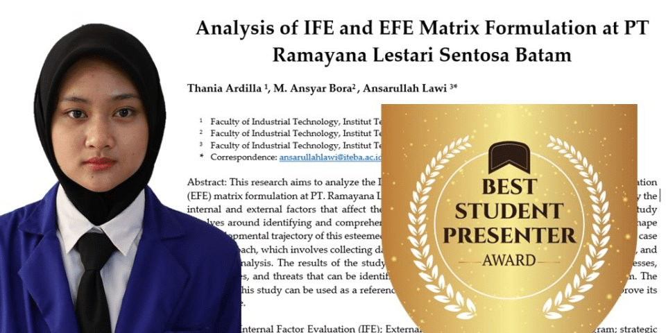 Mahasiswa Prodi Manajemen Rekayasa ITEBA Sabet Gelar Presenter Terbaik pada 1st International Engineering Students Conference 2023