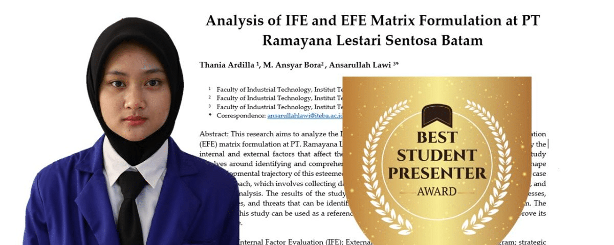 Mahasiswa Prodi Manajemen Rekayasa ITEBA Sabet Gelar Presenter Terbaik pada 1st International Engineering Students Conference 2023